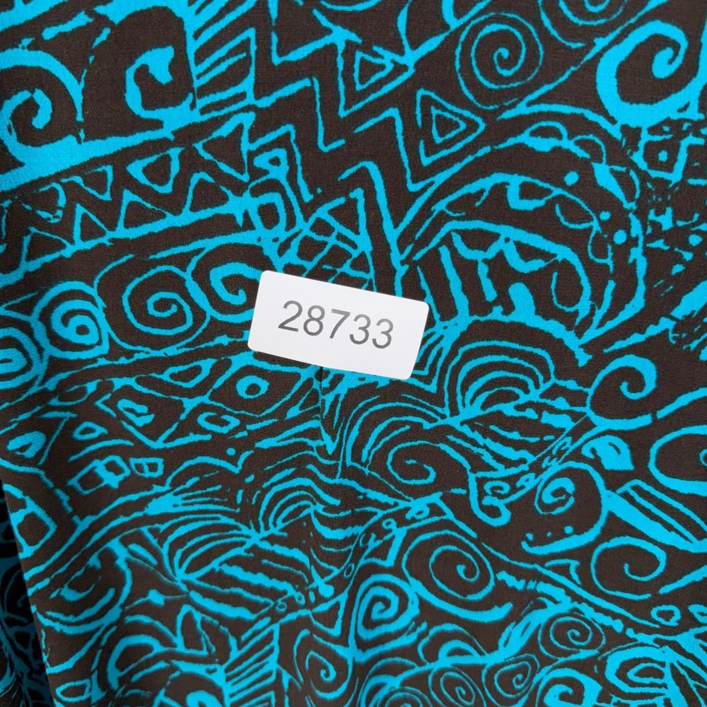 Chico's Skirt Set Womens 3 Teal Abstract Geometric 2 Piece Wrap Top Maxi Boho - Picture 13 of 13